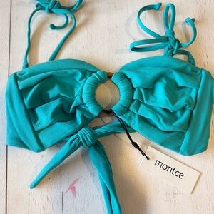 Montce Aqua Bikini Top with Ring Detail